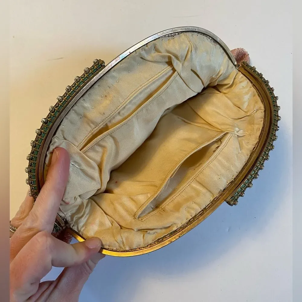 Vintage Beaded Pink Clutch